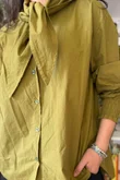 Paloma Tela Neckerchief Blouse Mucky Olive